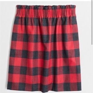J. Crew buffalo plaid red and gray side wall skirt. Size 4.